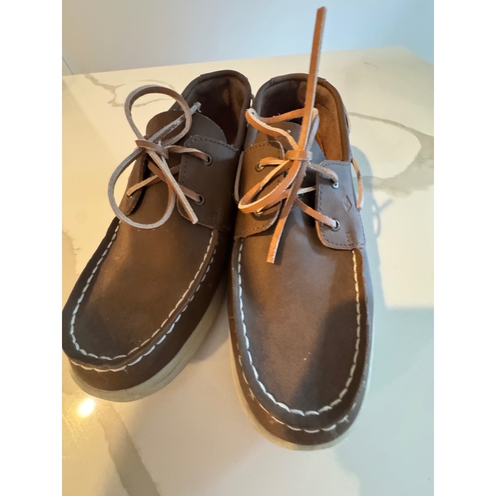 Sperry Top-Sider Mens Brown Leather Boat Shoes Loafers Moc Toe Classic Nautical - Picture 7 of 9